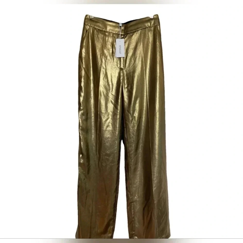 DEREK LAM 10 Crosby Gold Metallic Pants